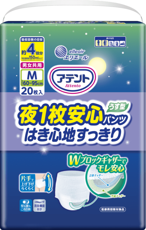 アテント 夜1枚安心パンツ はき心地すっきり