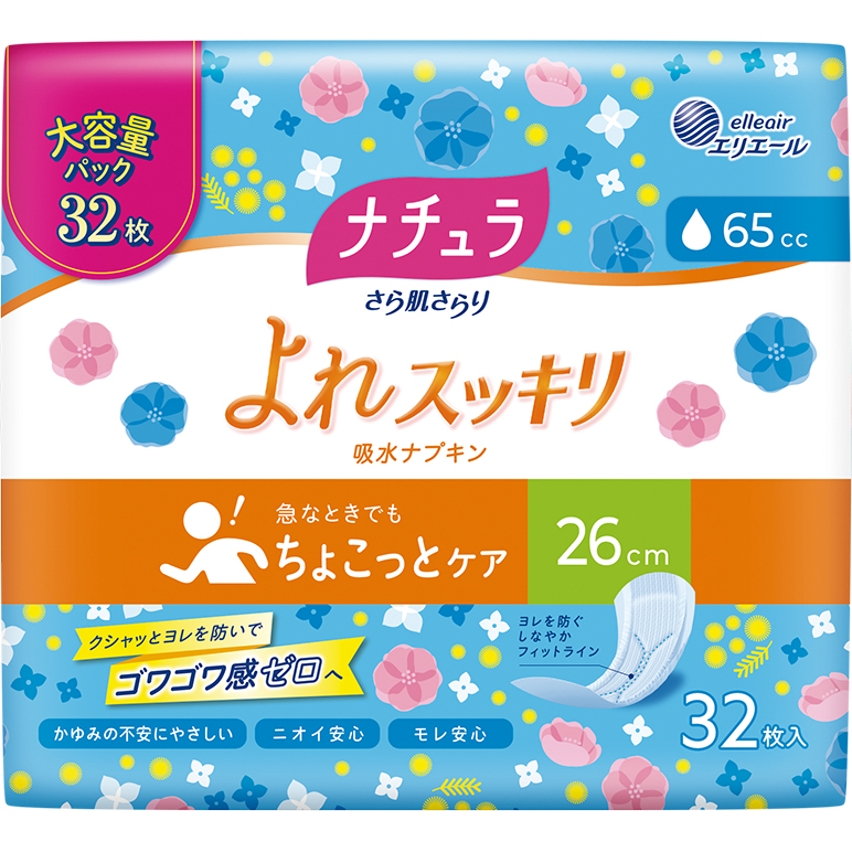 市場 大王製紙 よれスッキリ吸水ナプキン ナチュラ さら肌さらり