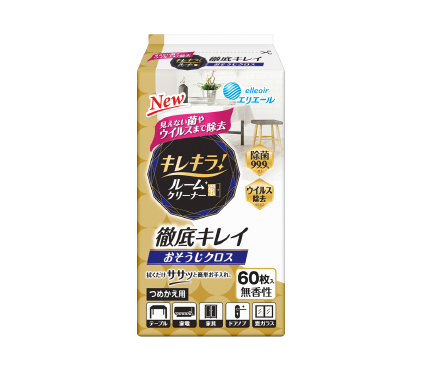 キレキラ！ルームクリーナー徹底キレイおそうじクロス つめかえ用　60枚