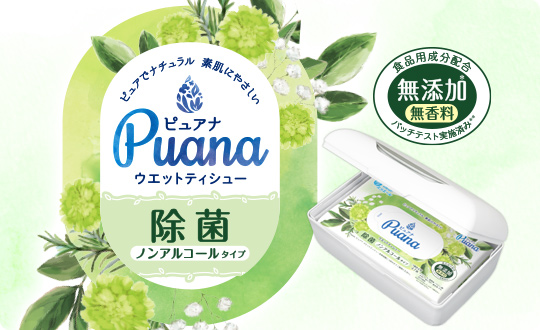 エリエール Puana ピュアナ ノンアルコールタイプ 本体 ウエットティシュー 商品情報 エリエール 大王製紙